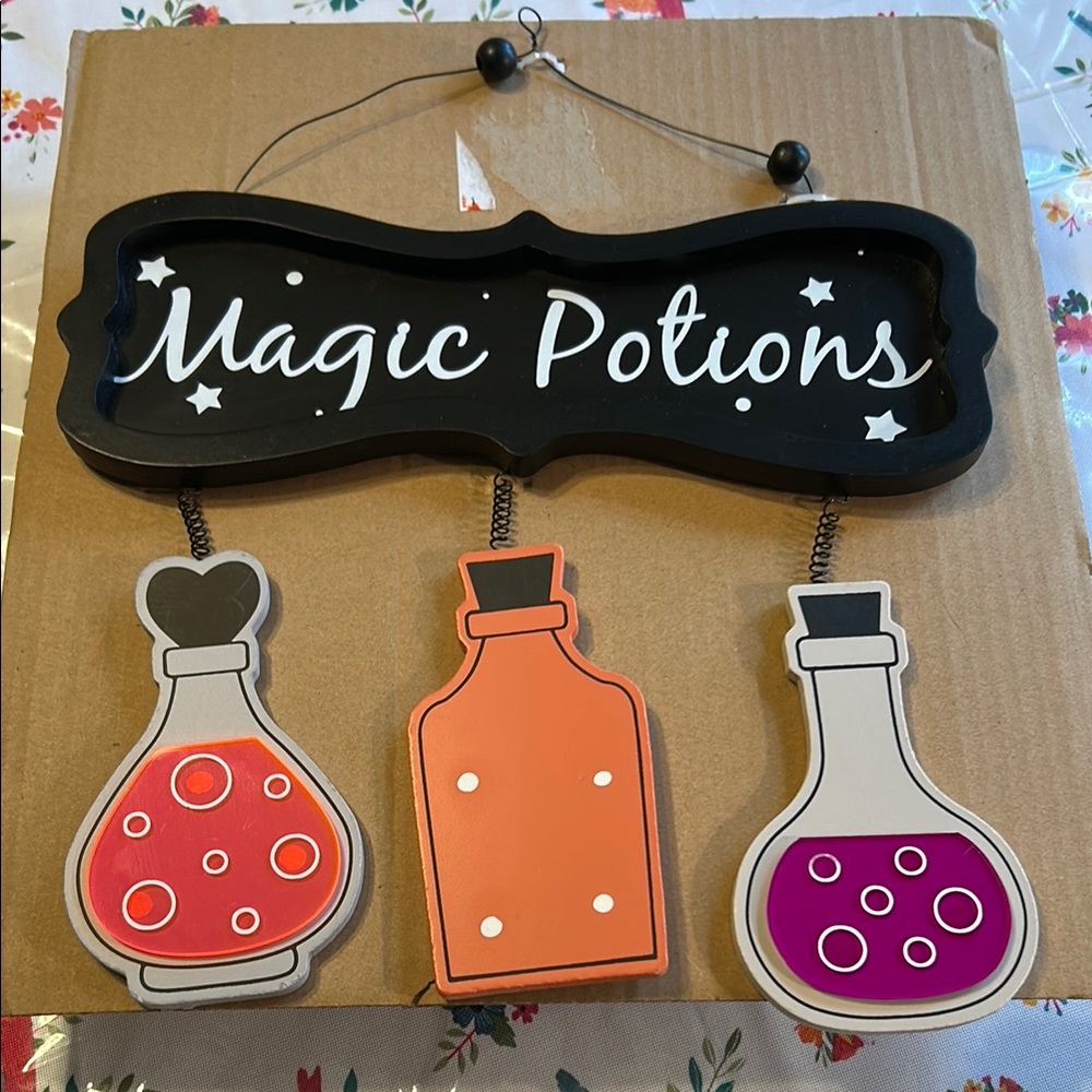 Halloween Decorative “Magic Potions” Wall Sign NWT